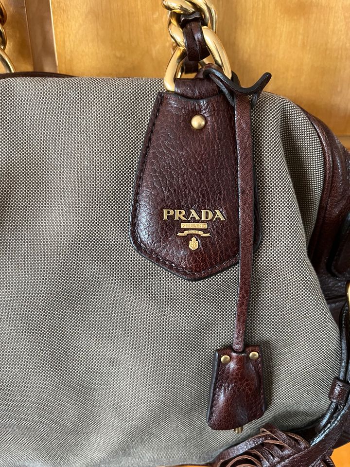 PRADA Tasche Canvas Leder Fransen in Krefeld