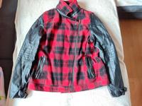 Zu Verschenken Punk Rock Jacke Leder 42 schwarz rot kariert Hessen - Eschwege Vorschau
