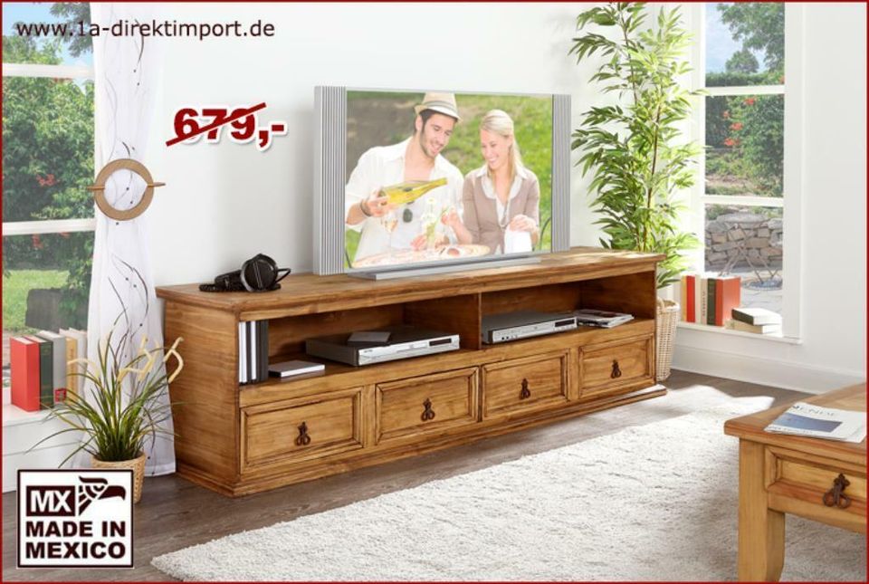 XXL TV-Kommode Lowboard Fernsehtisch, Pinie massiv, Mexico Möbel in Dortmund