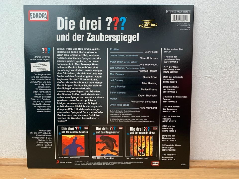 Drei Fragezeichen der Zauberspiegel (16) Picture Vinyl LP in Erlangen