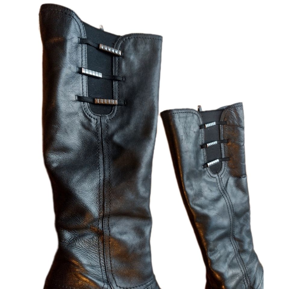 Echtleder Stiefel 37 Stiefeletten Boots leather Gothic WGT in Neuss