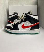 ✅Nike Jordan 1 Mid Swooshed Red Yellow Rot/Weiß/Schwarz 38,5 US 7 Sachsen - Treuen Vorschau