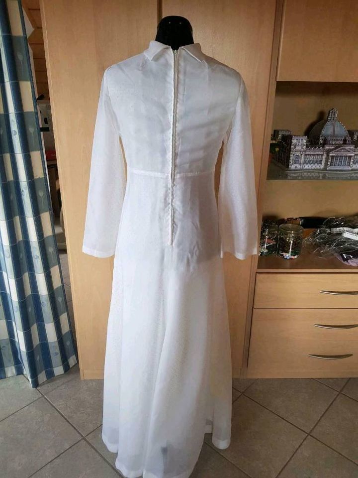 ❤Brautkleid 70iger Hut Punkte 34/36 OW C-Kö. Hochzeit 70iger in Wiesentheid