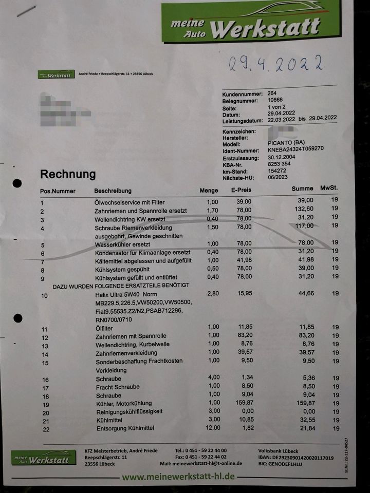 Kia Picanto 1.1 LX Klima TÜV 6.2025❗ FESTPREIS ❗ in Elmenhorst Kr Stormarn