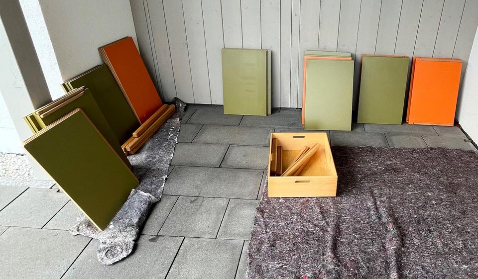 Flötotto Container Profilsystem/olivgrün/orange, Kommode in Albaching