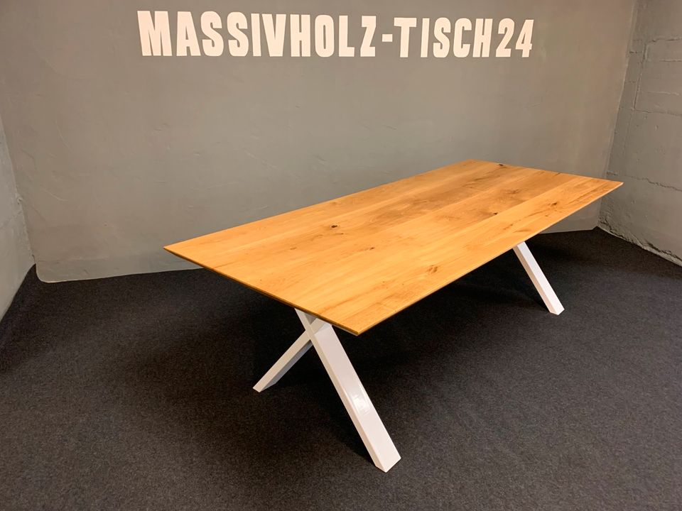 NEU Massiv Eiche Tisch Schweizerkante Esstisch Holztisch 260x100 in Königswinter