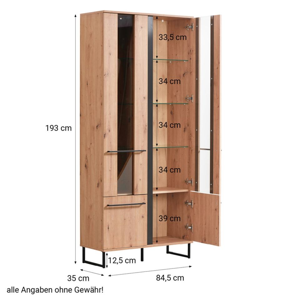 Highboard Vitrine Schrank Wohnzimmerschrank Natur NEU 215-Dü in Düsseldorf