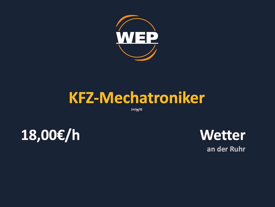 KFZ Mechatroniker (m/w/d) ab 18,00€ in Wetter (Ruhr)