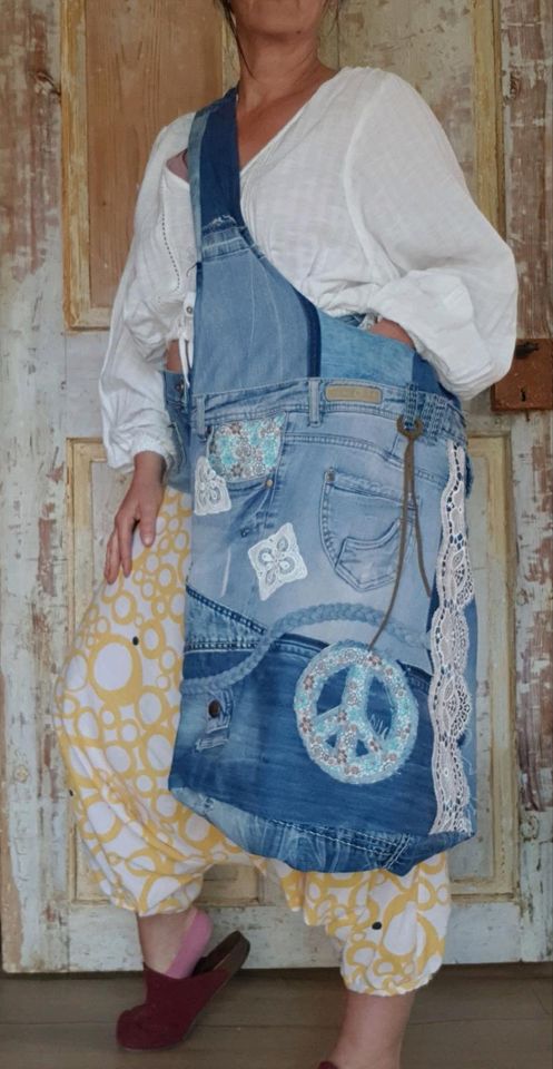 Upcycling XXL Shopper Tasche Jeans Bigbag Carry All Mega in St. Egidien