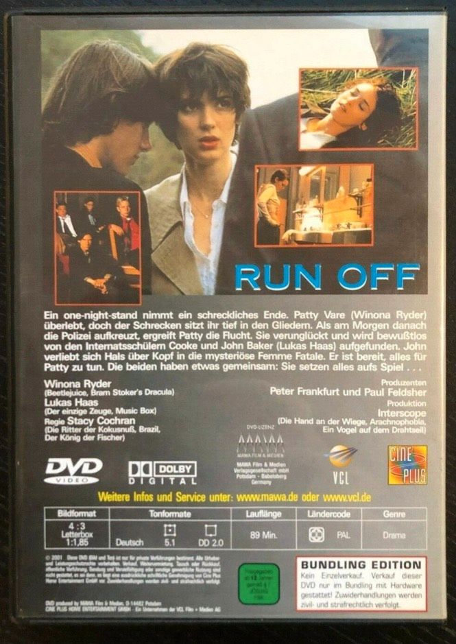 Run Off - Winona Ryder Lukas Haas Skeet Ulrich John C. Reilly DVD in Cottbus