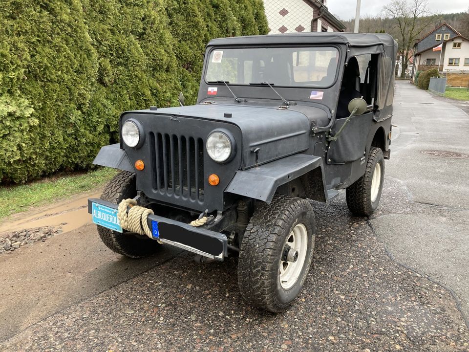 Mahindra CJ340 (Lizenzbau Willys Jeep CJ3B) in Steinbach-Hallenberg (Thüringer W)