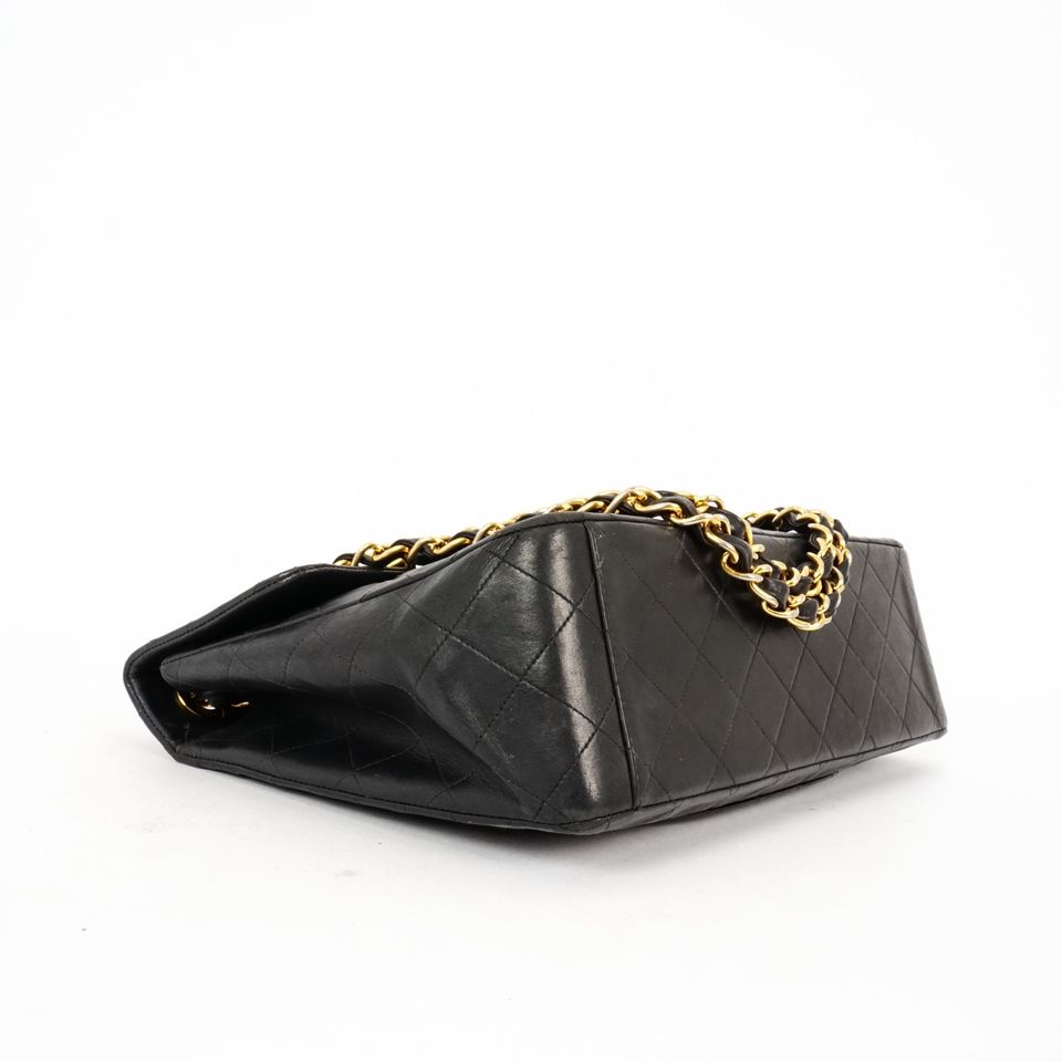 Chanel Jumbo Flap Bag Timeless 24K Gold Black Lambskin in Hemau