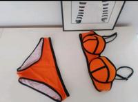 Sexy Push Up Balconette Bikini orange schwarz neon Berlin - Köpenick Vorschau