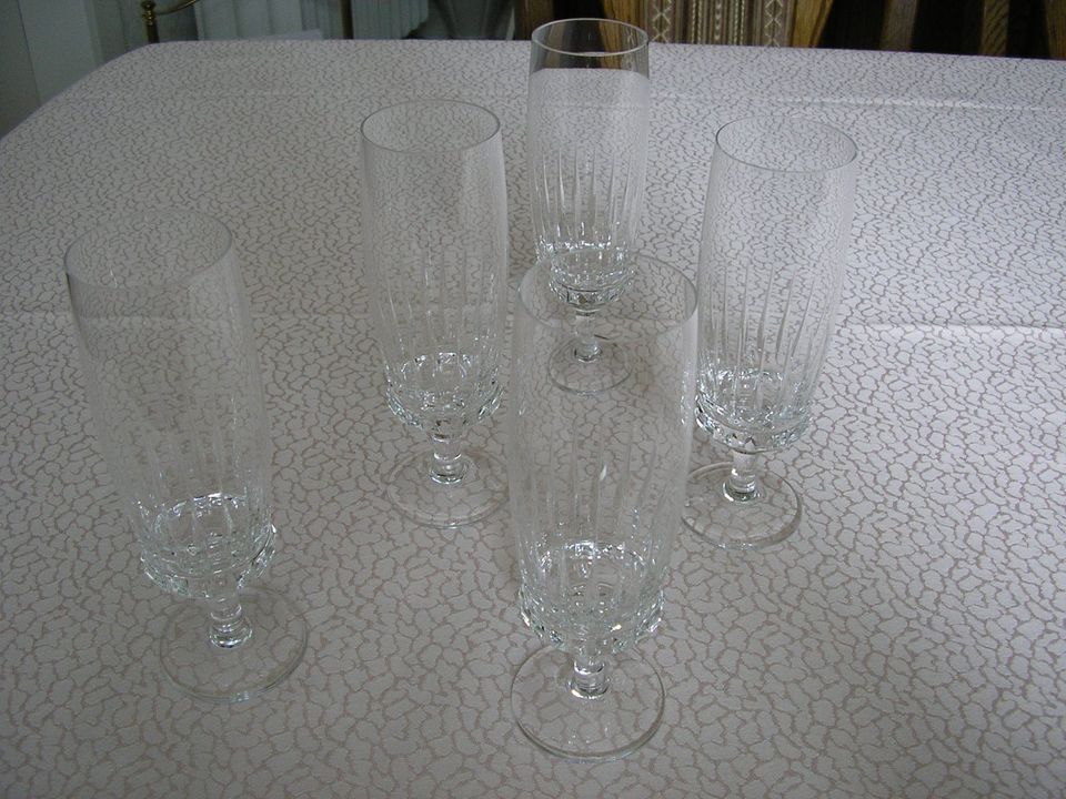 5 Sekt-Gläser (Bleikristall) in Pahlen