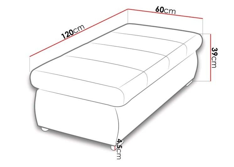 Polsterhocker (Couch-Hocker) L=120cm, B=60cm, H=39cm; in Bad Oldesloe