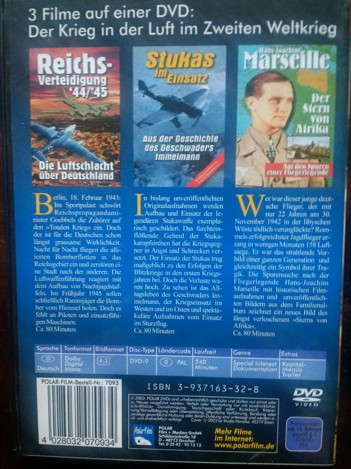 4x DVD,s Dokumentationen 2WK Krieg Luftwaffe Flugzeuge in Dortmund