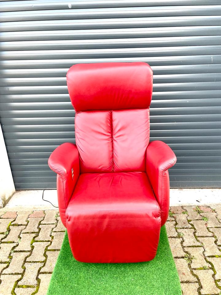 Ewald Schillig Leder Relaxsessel elektrisch verstellbar, drehbar in Bensheim