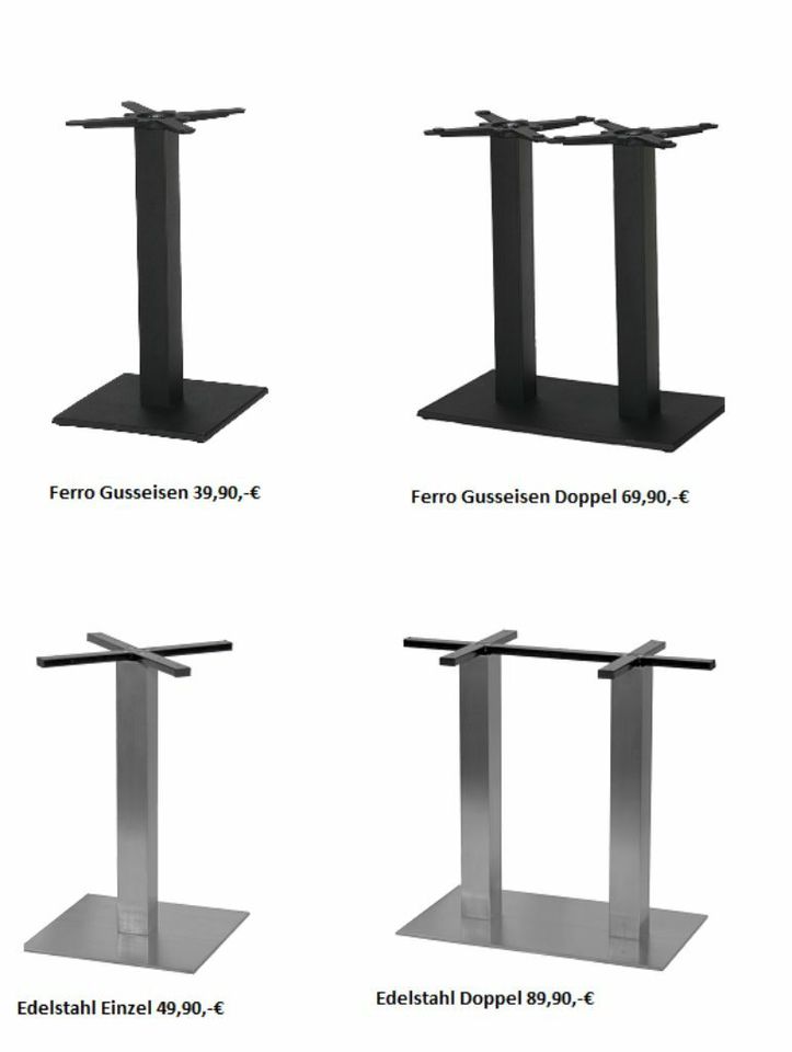 Tischgestelle Gusseisen Edelstahl Hochtisch Bartisch Gastro Möbel in Kaarst