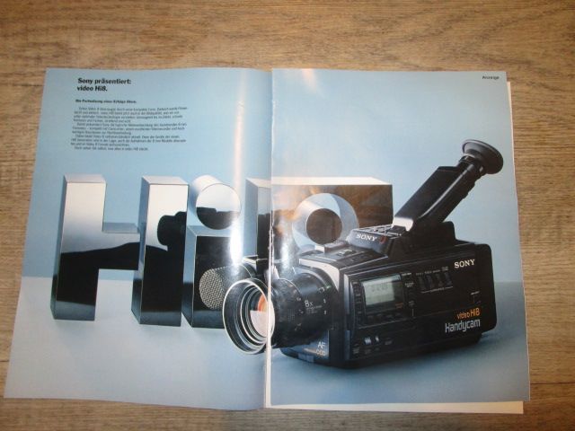 Mehrseitiges Falt Prospekt, Original 80er Jahre, Fa. SONY HI8 in Ingolstadt