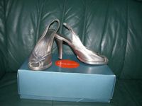 Karen Millen Peeptoe Schuhe 36 36,5 37  echt Leder Silber  London Bayern - Bad Neustadt a.d. Saale Vorschau