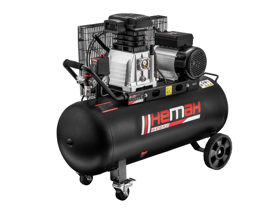 HEMAK HK-R100+ Kompressor Riemenantrieb 3000W 4 PS 100 Liter 230V in Hurlach