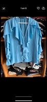 Zara Bluse XL 42 blau Volants Rüschen Blusenshirt Boho ❤️ Nordrhein-Westfalen - Erkrath Vorschau