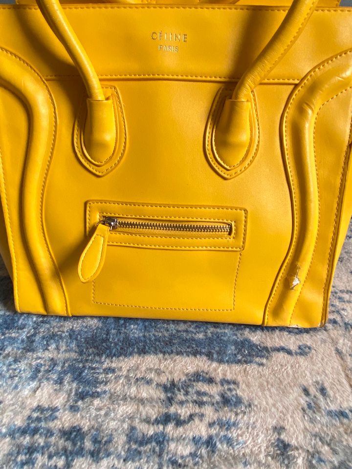 Celine Paris Micro Handtasche bag Tasche gelb Luggage Vintage in Düsseldorf