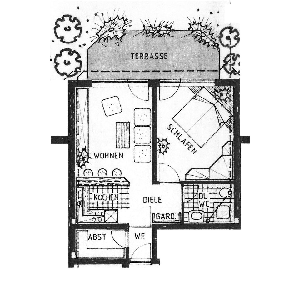 Sanierte 2-Zimmer-Wohnung mit TERRASSE! in Gersdorf