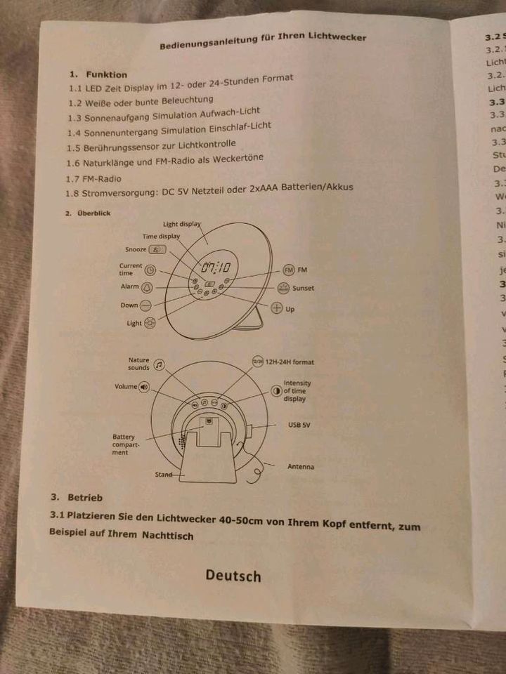 Lichtwecker wie neu OVP in Schwarzenbek