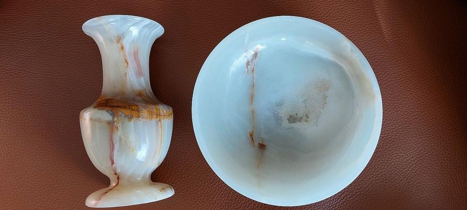 Onyx-Buchstützen 2 Pferdeköpfe, Höhe 19 cm, schöne Maserung in Planegg