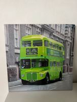 bedrucktes Bild auf Holzrahmen Doppeldeckerbus Omnibus Bus grün Hessen - Solms Vorschau