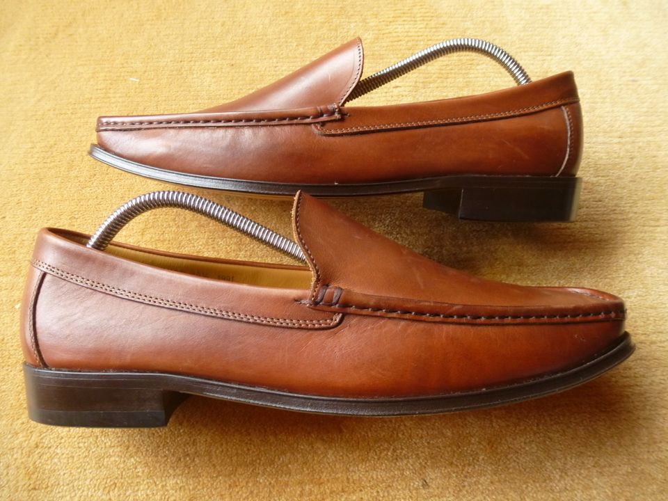 Luxus: CHARLES TYRWHITT SLIPPER ECHT LEDER SCHUHE Braun 45 10.5 in Bad Kreuznach