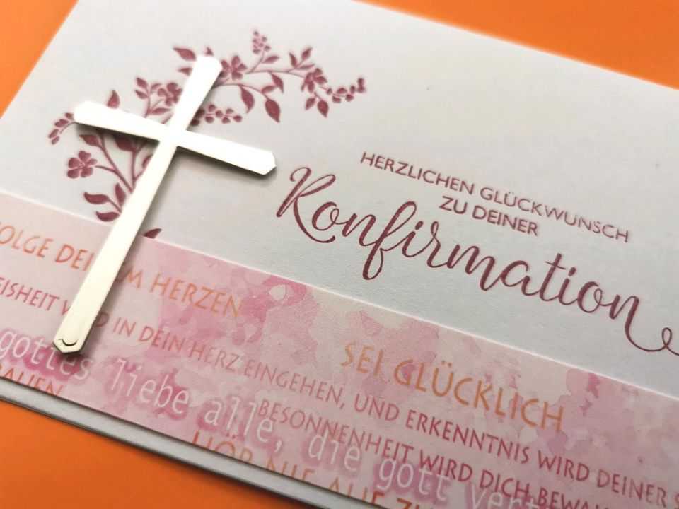 Grußkarte zur Konfirmation neu, selbst gebastelt in Frankfurt am Main