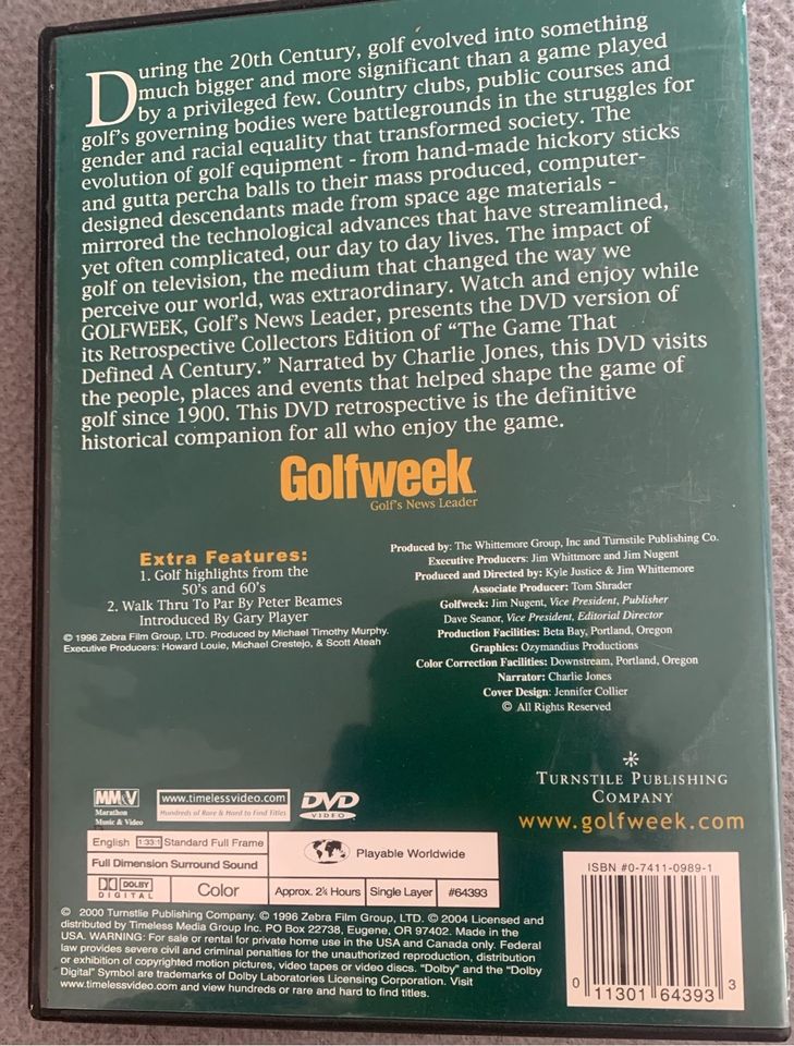 DVD GOLF - The Game That Defined A Century Golfweek in Lörrach