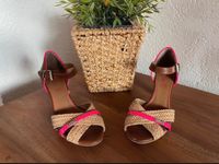 S.Oliver Sandalen Gr 37 Pink Leder beige geflochtene High Heels Nordrhein-Westfalen - Unna Vorschau