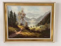 Gemälde, W. Berger, Landschaft, Öl auf Leinwand, Unterzeichnet. Bayern - Vaterstetten Vorschau