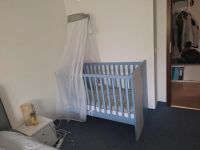 Babybett blau mit Himmel und Bettwäsche Bayern - Königsbrunn Vorschau