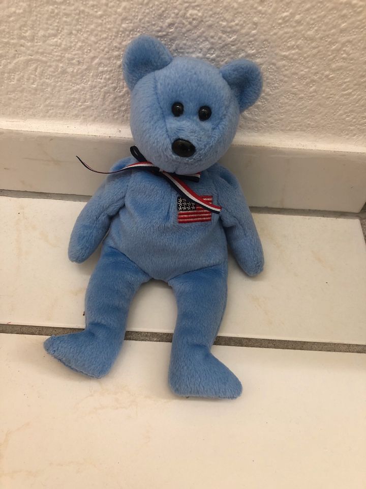 Teddybär Ty Beanie Babies blau Amerika USA in Estenfeld