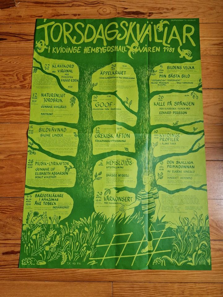 Poster,Schweden,Retro,Antik alt,Festival,1981,Jorsdagstvällar in Schwerin