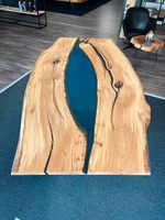 Epoxidharztisch Oval | Epoxy Blau | Eiche | Spidergestell Nordrhein-Westfalen - Bünde Vorschau