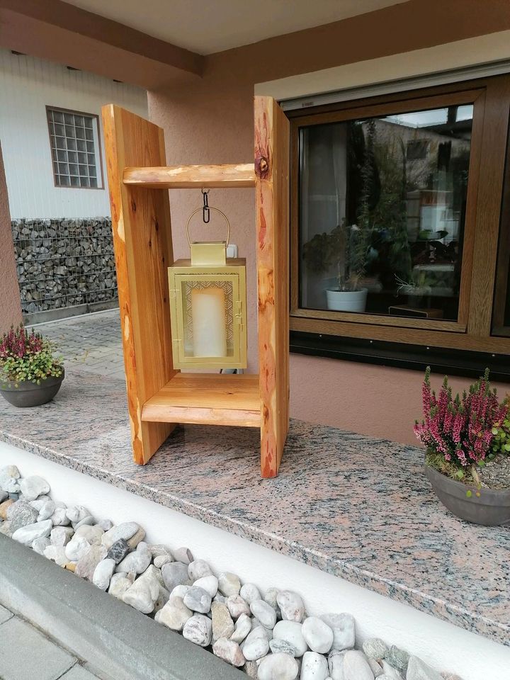 Laterne im Lärchen-Rahmen, Garten, Haus, Indoor, Outdoor, Holz in Steinberg am See