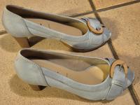Peep Toes Högl Gr. 5 1/2 Gr. 38,5 Leder hellblau Rockabilly 50er Hessen - Mörfelden-Walldorf Vorschau