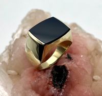 Gentlemans Black Onyx Ring 585.Gelbgold 14K. Seventies Vintage Essen-West - Frohnhausen Vorschau