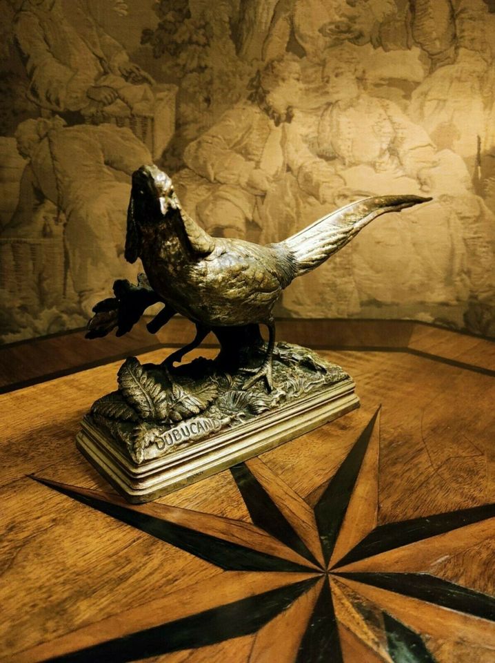 Bronze Figur Fasan Vogel Jagd Skulptur Tierbildhauer Dubucand1880 in Rackwitz