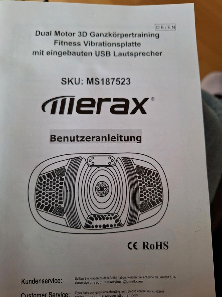 Merax Vibrationsplatte  wenig benutzt in Münchweiler an der Alsenz