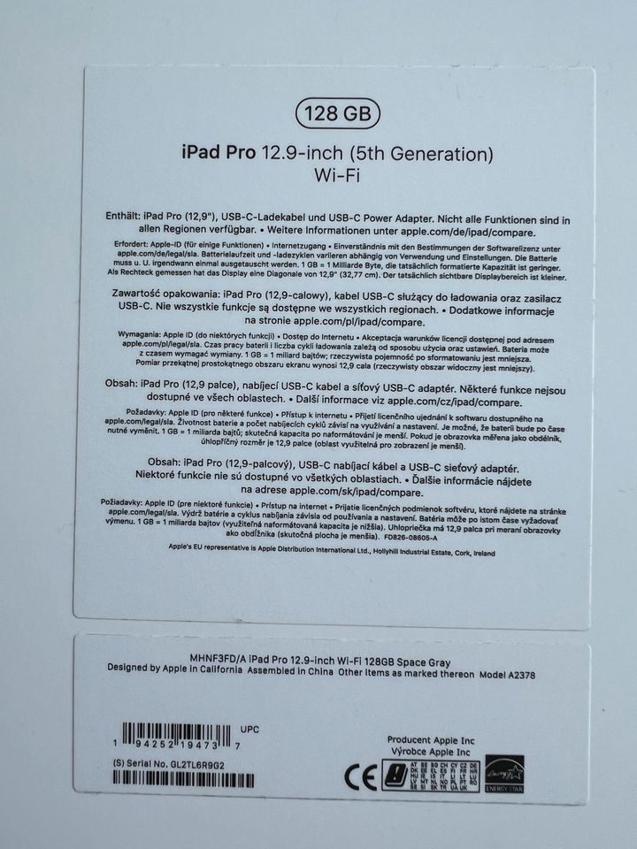 Apple iPad Pro 12,9" / 128GB / WiFi / 5th Generation /   WIE NEU in Hennef (Sieg)