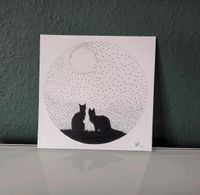 Leinwandbild 30x30 Katzen Mond Vollmond unkikat Selbstgemalt Nordrhein-Westfalen - Kalkar Vorschau