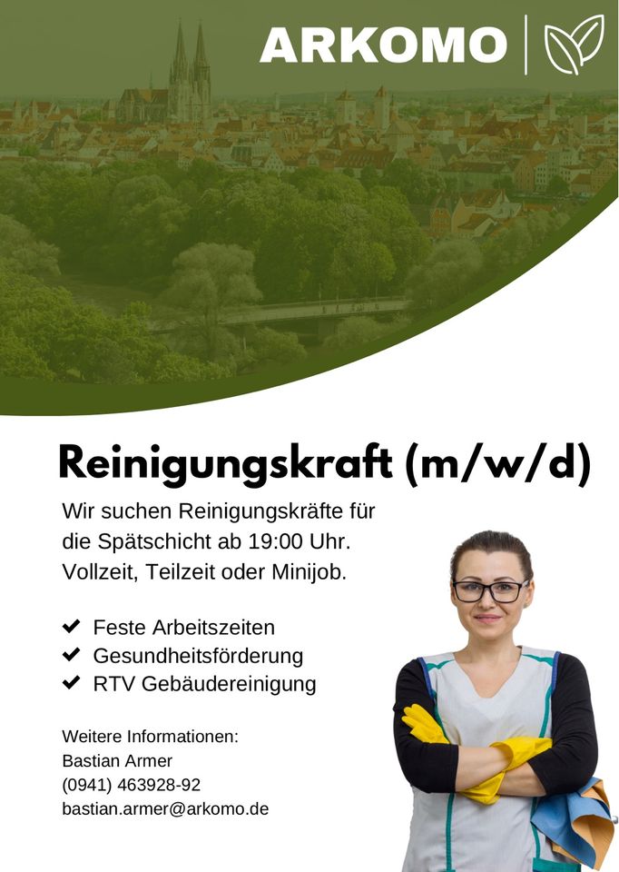 Reinigungskraft (m/w/d) Spätschicht ab 19:00 Uhr in Regensburg