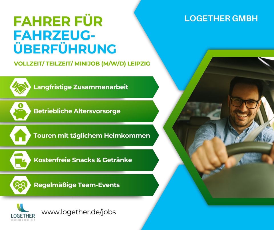 Überführungsfahrer Leipzig (m/w/d) Vollzeit, Teilzeit, Minijob in Leipzig