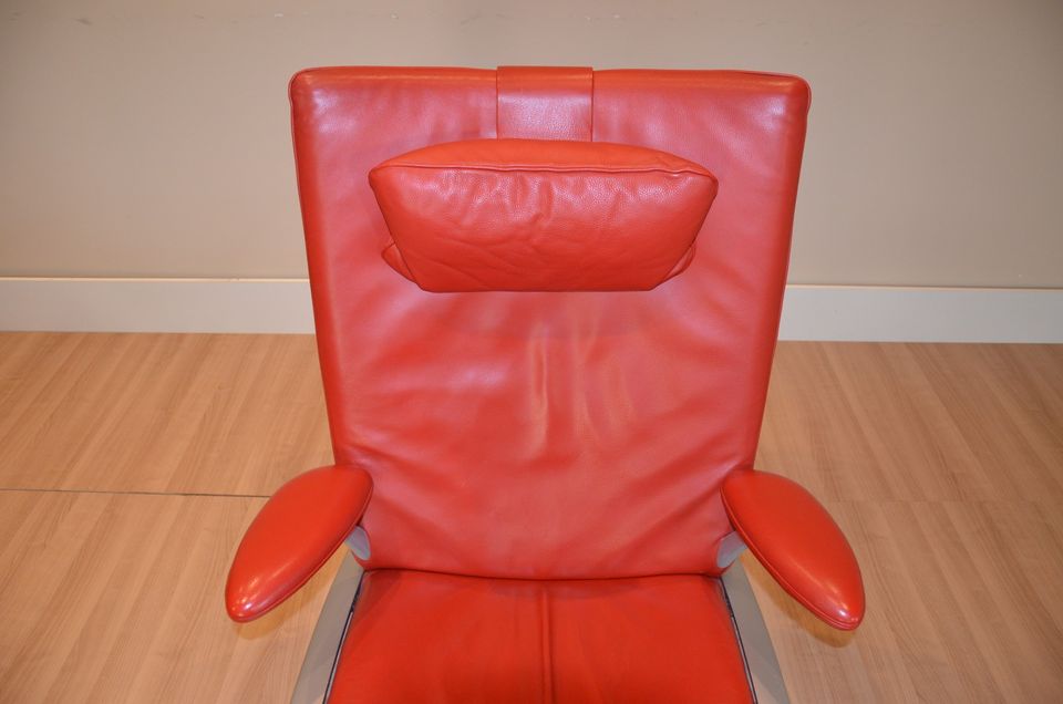 WK Wohnen Flex 679 Relax-Sessel - Leder rot - Stahl gebogen- in Willich